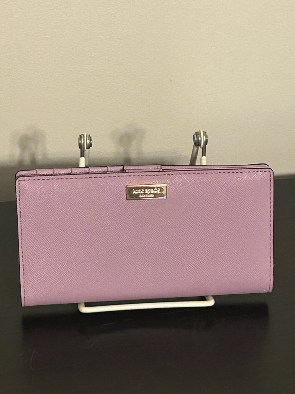 KATE SPADE New York Darcy Lavender Leather Slim Bifold Wallet